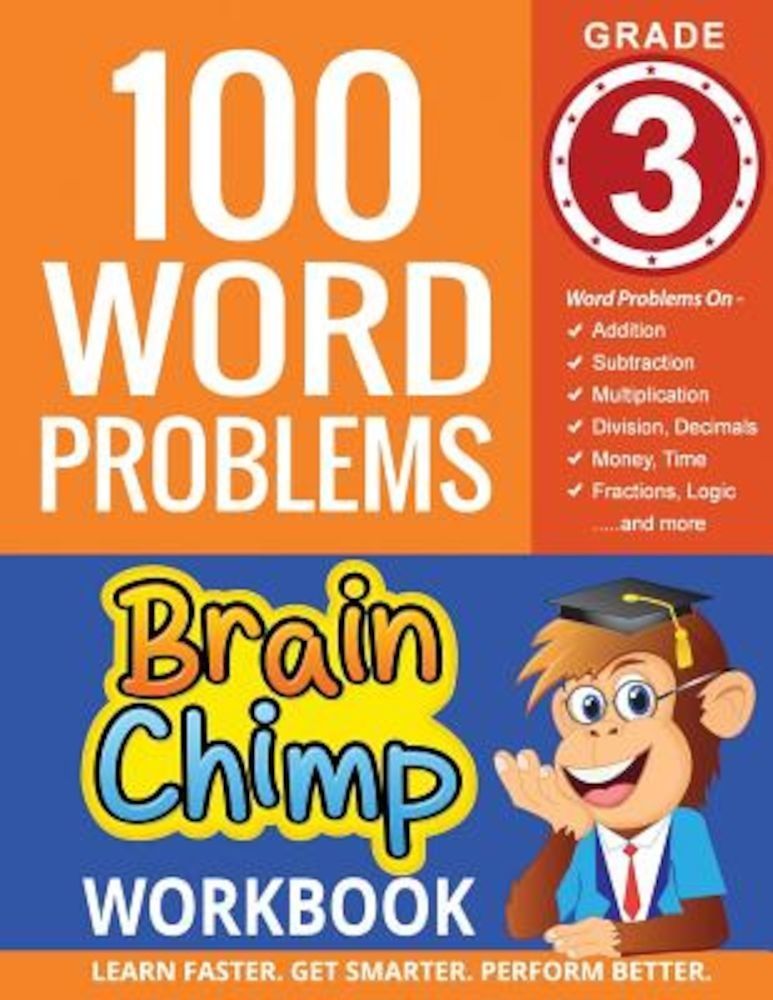 100 Word Problems: Grade 3 Math Workbook, Paperback фото продукта