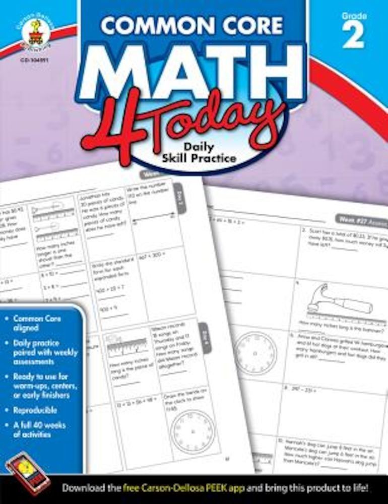 Common Core Math 4 Today, Grade 2: Daily Skill Practice, Paperback fotografia produsului