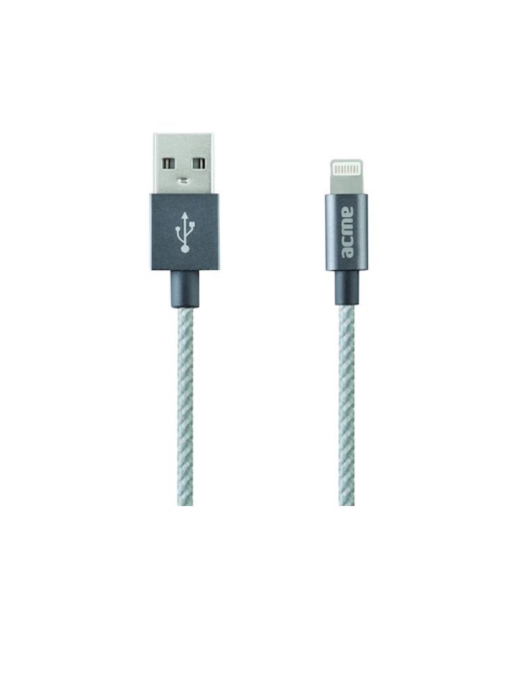 Cablu de date Acme ACM4770070877708, compatibil cu iPad, iPhone si iPod, lungime cablu 1 m, USB 2.0, Gri fotografia produsului