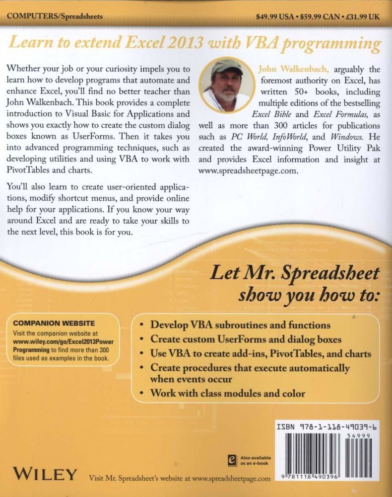 Excel 2013 Power Programming with VBA, Paperback fotografia produsului View 2 L