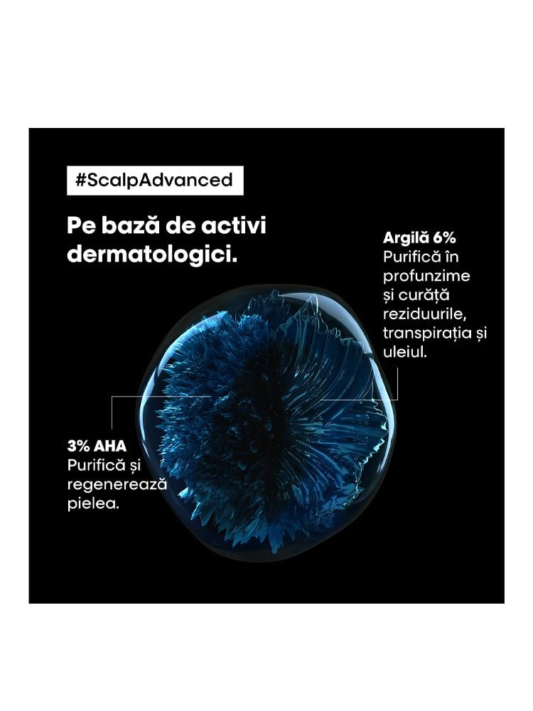 Sampon profesional L'Or&eacute;al Professionnel, Serie Expert, Scalp Advanced, pentru scalp gras, cu 3% AHA, 300 ml fotografia produsului View 5 L