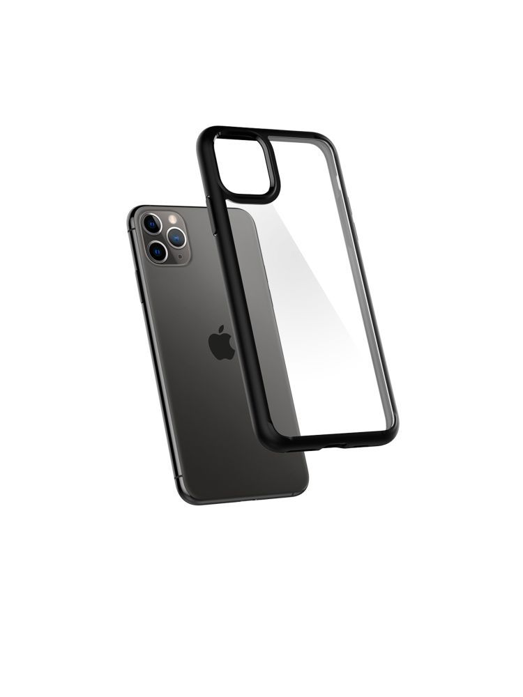 Husa Ultra Hybrid iPhone 11 Pro Max Spigen 075CS27136, rezistenta la socuri, rezistenta la zgarieturi, TPU silicon + policarbonat, Negru fotografia produsului View 4 L